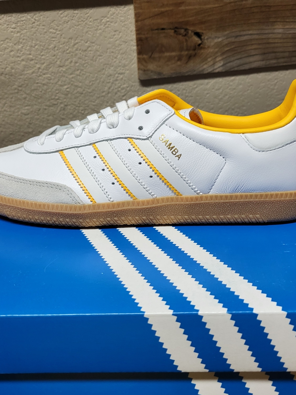 *NEW* Adidas Samba OG White Crew Yellow Gum Shoes Size Men’s 9.5 Women’s 10.5